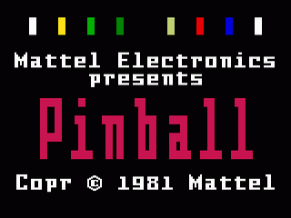 Pinball title screen for Intellivision